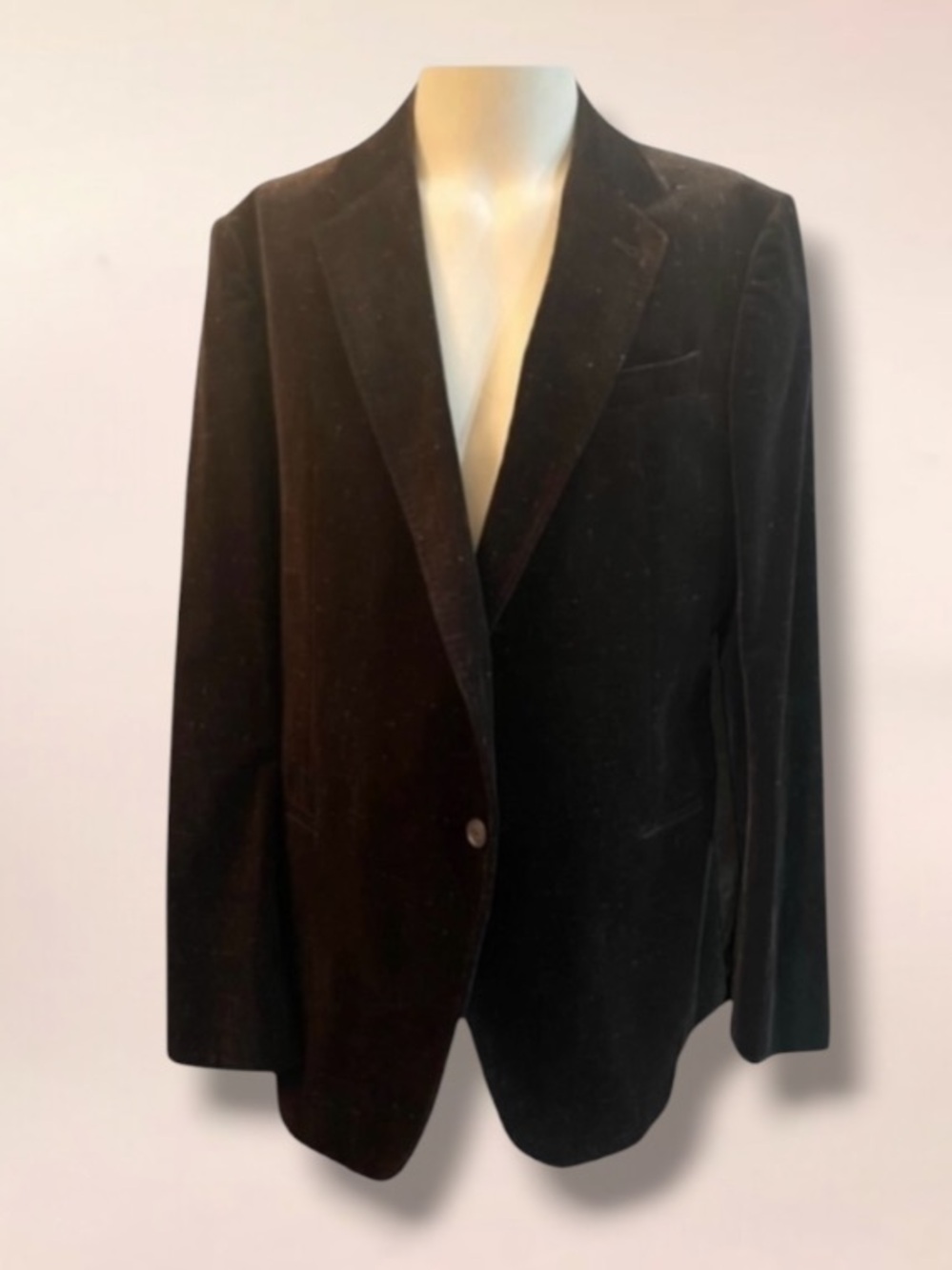 ARMANI COLLEZIONI BROWN VELVET SPECKLED SINGLE BREASTED DINNER JACKET